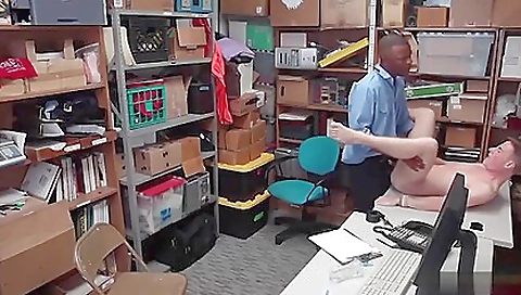 She gets fucked in a black uniform in a interracial threesome
