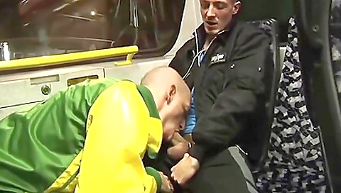 Hot amateur vintage brunette deepthroat in the tram