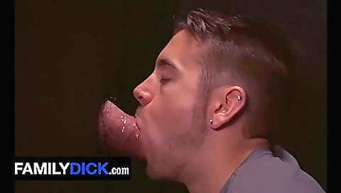 Big cock stepdaddy fucks gloryhole teen in her ass