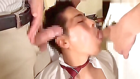 Bareback threesome with a hot asian threesome video