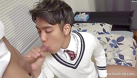 Asian japanese guy with a huge cock and big dick watching
