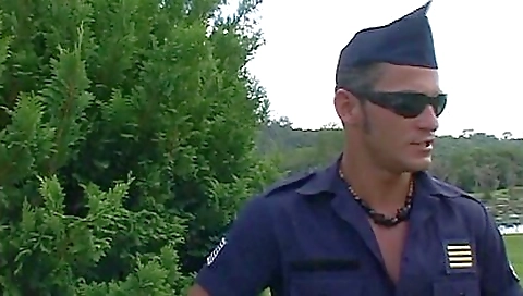 horny old gay in vintage sexy uniform fucked in a outdoor