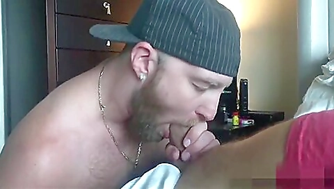 Brunette with a big booty sucks big dick and gets cum shot