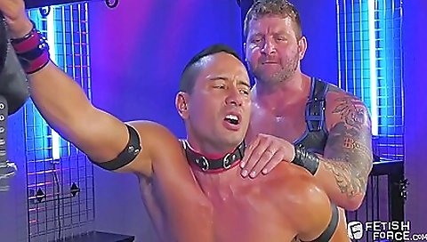 Two men are fucking a slut in the ass and in the ass