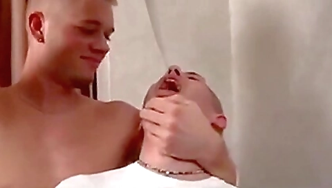 Busty women with huge dicks get facial as they swallow a load