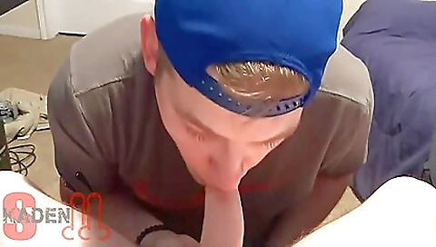 Red hair teen with a shaved cunt sucks a big black dick