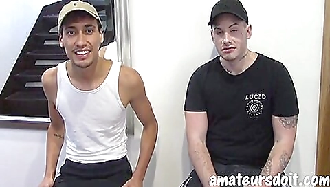Tattooed black guy has a hard fuck in a tight leather box