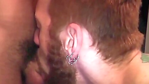 Beautiful brunette enjoying a deepthroated blowjob
